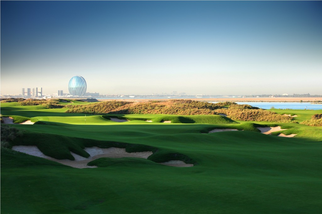 The 12th hole at Yas Links Golf Club