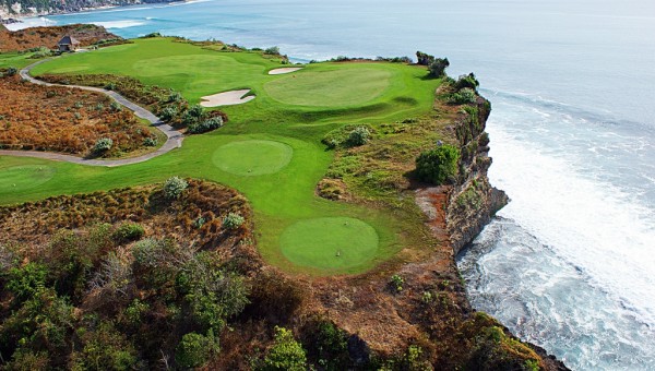 Cliff-top golf course at New Kuta Golf Bali Indonesia
